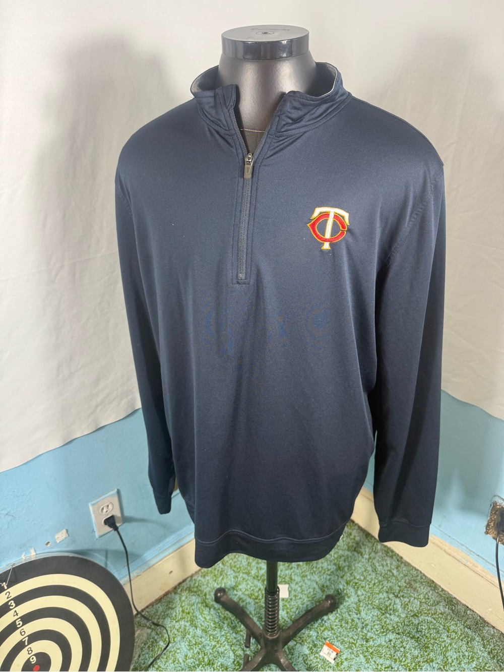 Minnesota Twins 47 Navy Quater-Zip Adult XL